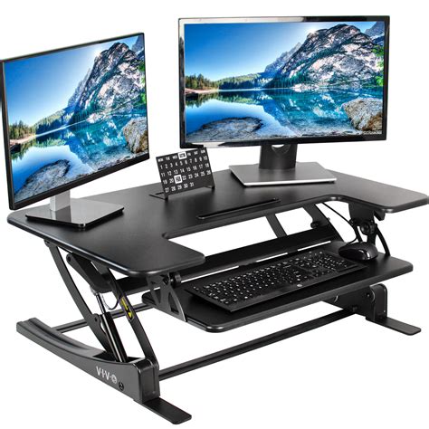 Black Clamp-on Modular Cable Management Tray DESK-CM3A-B. . Vivo stand up desk